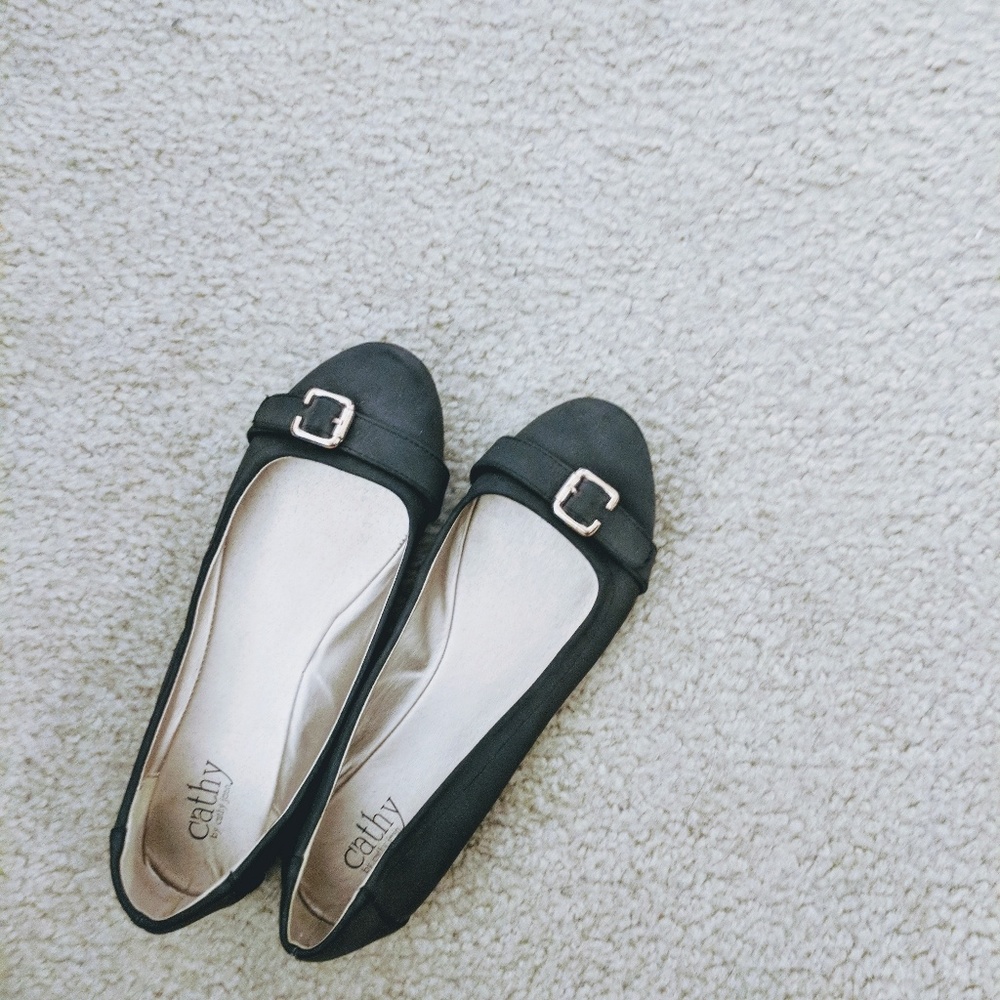 Black Buckle Flats